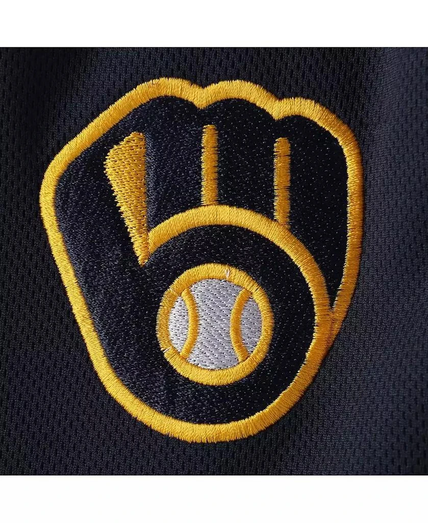 商品Majestic|Men's Navy Milwaukee Brewers Big and Tall Mesh Team Shorts,价格¥224,第3张图片详细描述
