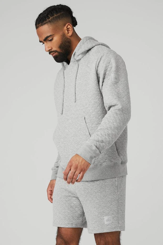 商品Alo|Quilted Stadium Hoodie - Athletic Heather Grey,价格¥1037,第3张图片详细描述