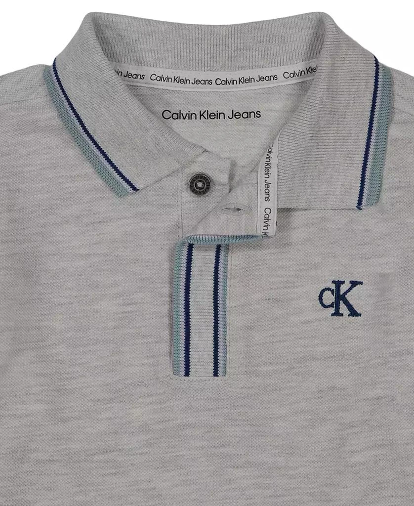 商品Calvin Klein|Toddler Boys Heather Pique Polo Shirt and Twill Shorts,价格¥114,第3张图片详细描述