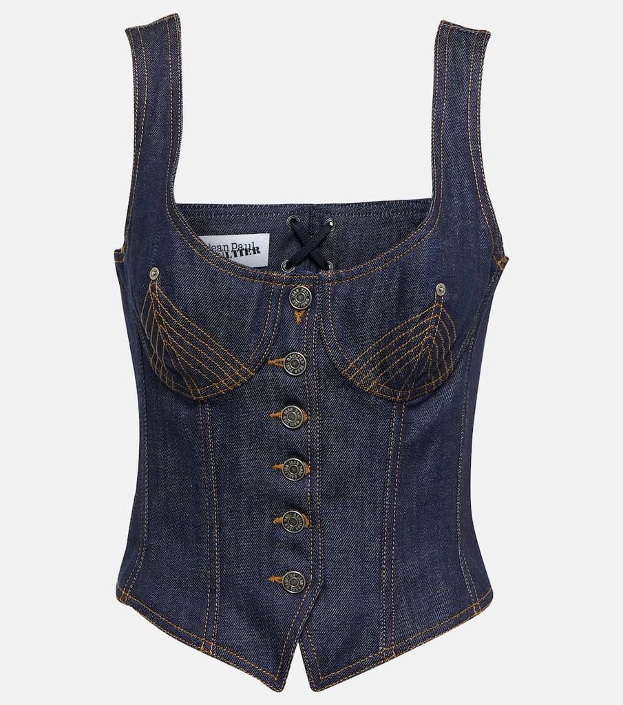 商品Jean Paul Gaultier|Topstitched denim bustier,价格¥4377,第1张图片