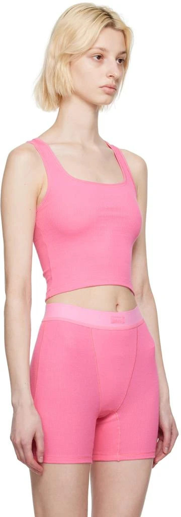 商品SKIMS|Pink Cotton Rib Crop Tank Top,价格¥221,第2张图片详细描述