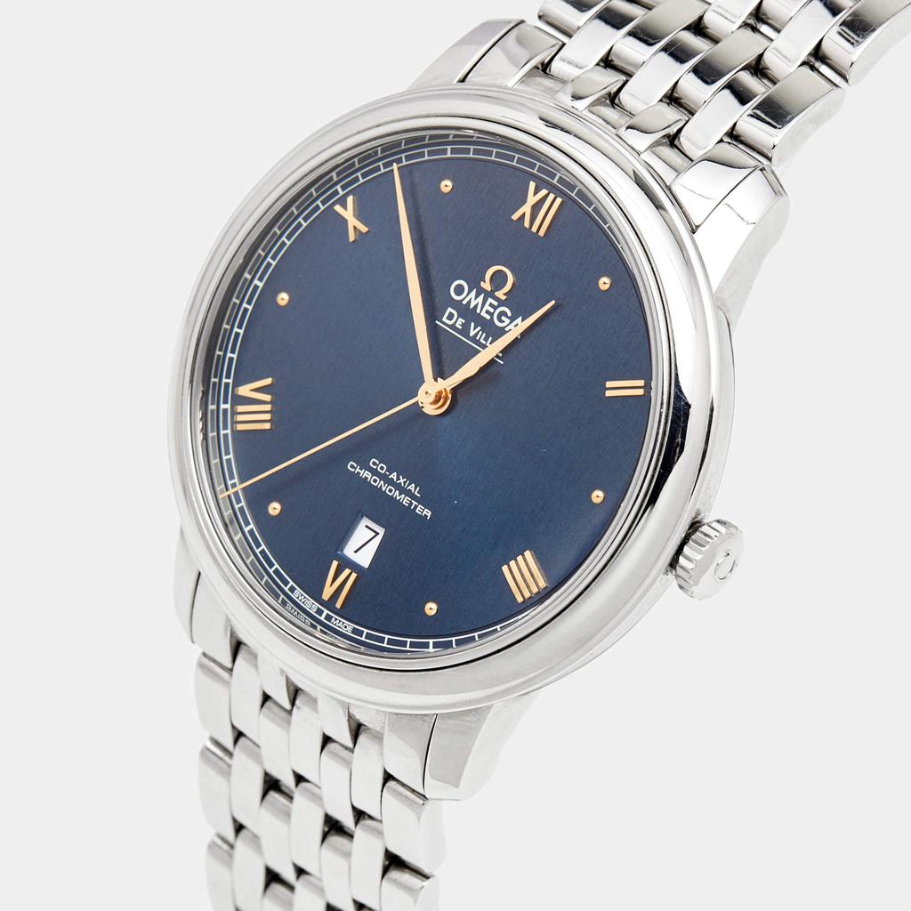 Omega Blue Stainless Steel Prestige De Ville 424.10.40.20.03.004 Men's Wristwatch 39.5 mm商品第2张图片规格展示