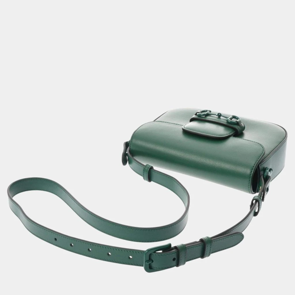 商品[二手商品] Gucci|Gucci Green Leather Horsebit 1955 Small Shoulder Bag,价格¥18741,第4张图片详细描述