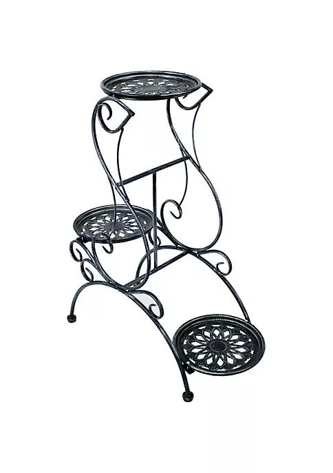 商品Sunnydaze Decor|Decor Dark Gray Steel 3 Tier Victorian Staggered Plant Stand   31.5 In,价格¥446,第2张图片详细描述