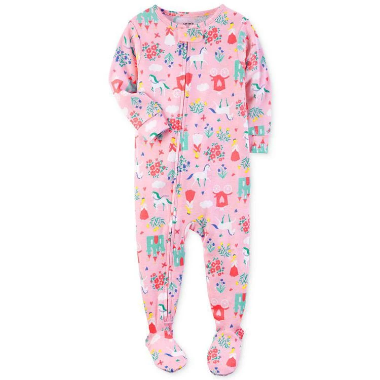 商品Carter's|女婴1-Pc. Princess-Print Footed Pajamas, Baby Girls (0-24 months),价格¥75,第1张图片