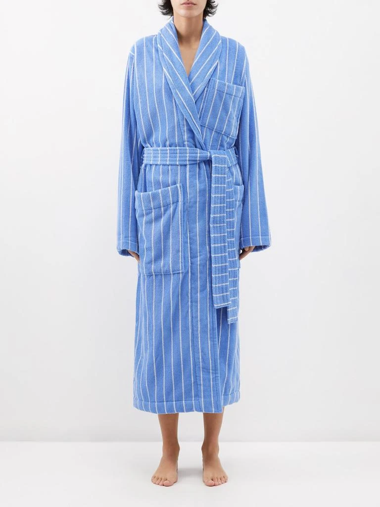 商品Tekla|Striped cotton-terry bathrobe,价格¥1016,第1张图片