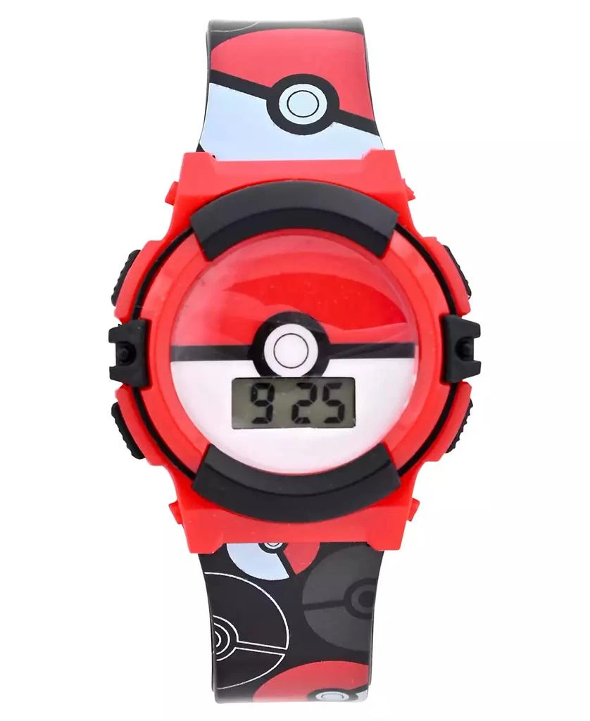 商品Accutime|Kids Unisex Pokemon Poke Ball Black Silicone Strap Watch 38mm Set,价格¥150,第2张图片详细描述