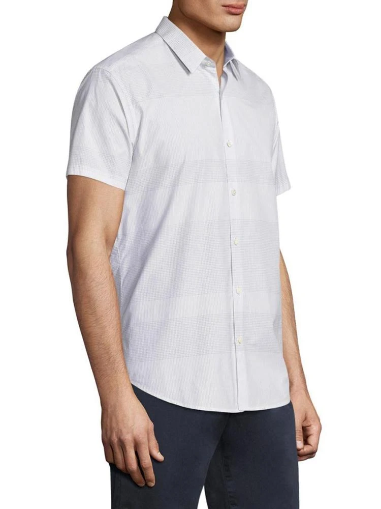 商品Theory|Zack Micro Shift Grid Patterned Shirt,价格¥721,第3张图片详细描述