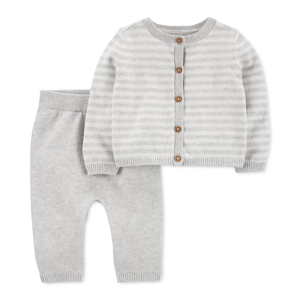 Baby Neutral 2-Piece Cotton Cardigan & Pants Set商品第1张图片规格展示