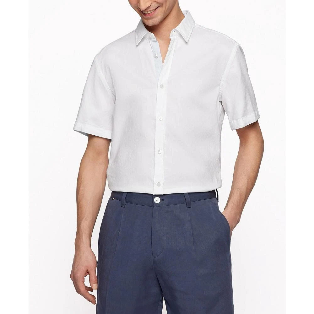 商品Hugo Boss|BOSS Men's Slim-Fit Short-Sleeved Shirt,价格¥368,第1张图片