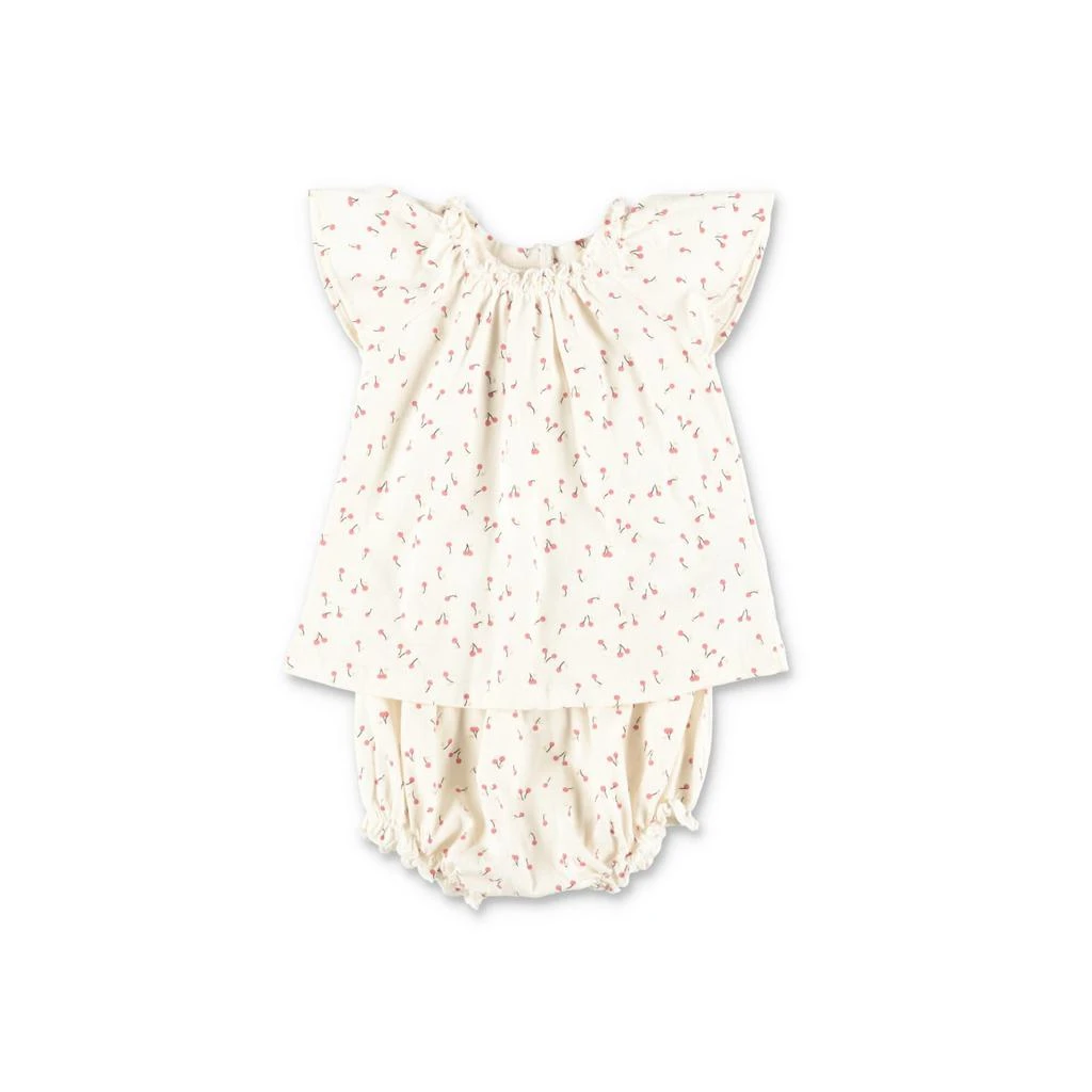 商品Bonpoint|Bonpoint Set Bianco In Jersey Di Cotone Con Coulotte E Blusa Baby Girl,价格¥901,第3张图片详细描述