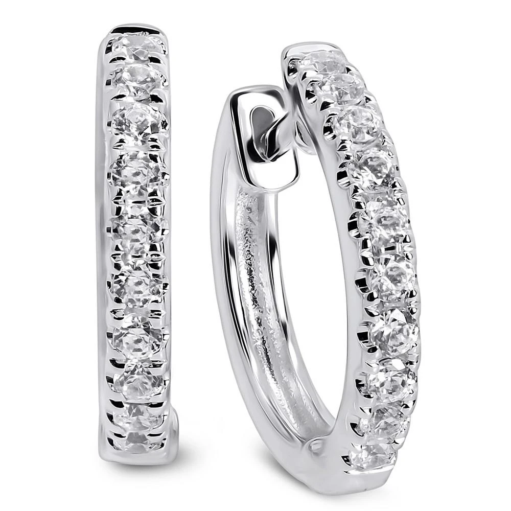 商品Arabella|Cubic Zirconia Extra-Small Huggie Hoop Earrings in 14k White Gold, 0.47",价格¥2804,第1张图片