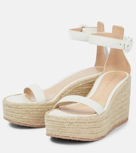 商品Gianvito Rossi|Portofino leather espadrille wedges,价格¥4634,第5张图片详细描述