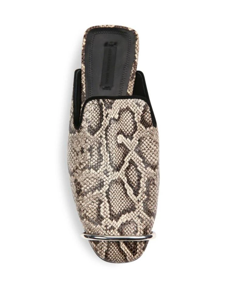 商品Alexander Wang|Jaelle Teak Snake-Embossed Leather Loafer Slides,价格¥1784,第4张图片详细描述