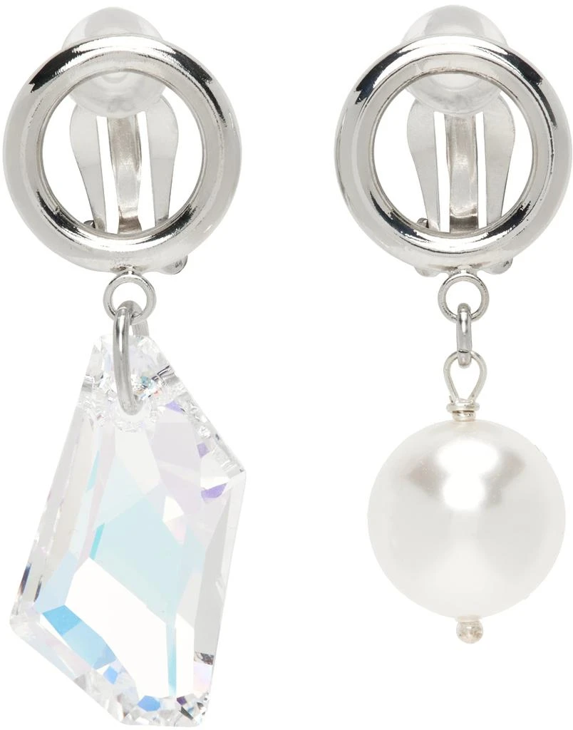 商品Justine Clenquet|SSENSE Exclusive Silver & Multicolor Laura Clip-On Earrings,价格¥642,第1张图片