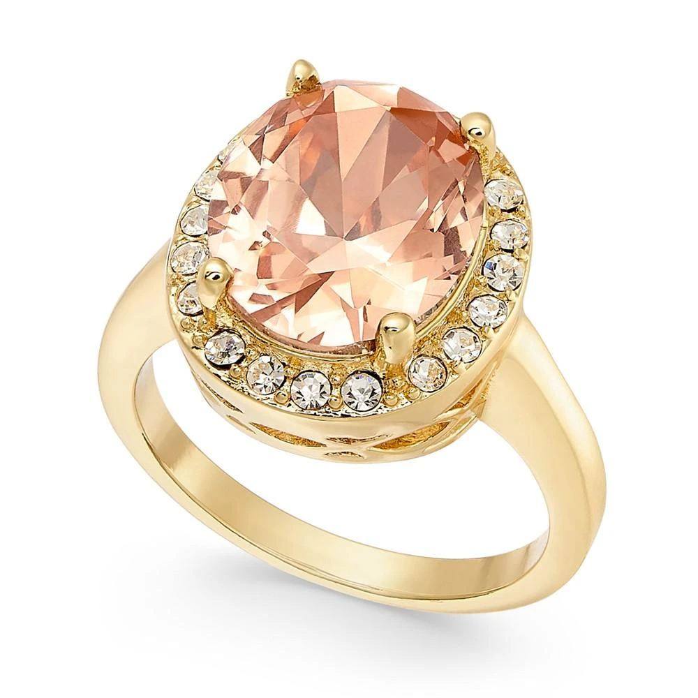 商品Charter Club|Gold-Plate Crystal Oval Halo Ring, Created for Macy's,价格¥89,第1张图片
