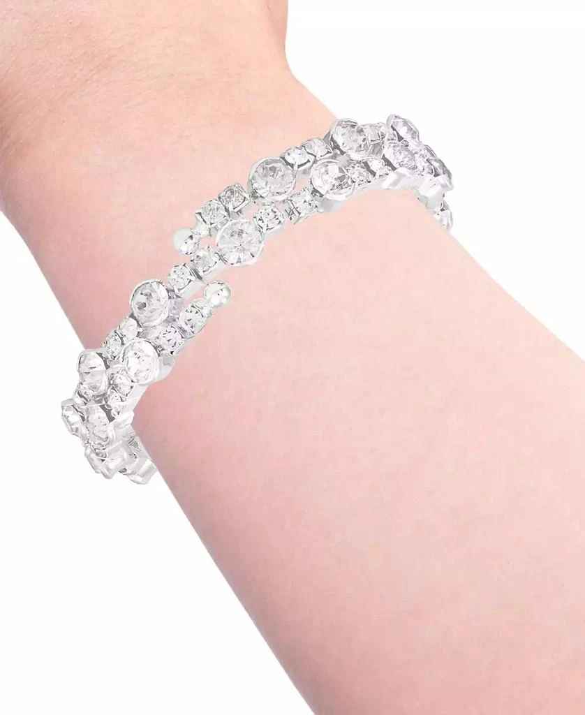 商品GUESS|Silver-Tone Crystal Coil Tension Bracelet,价格¥81,第3张图片详细描述