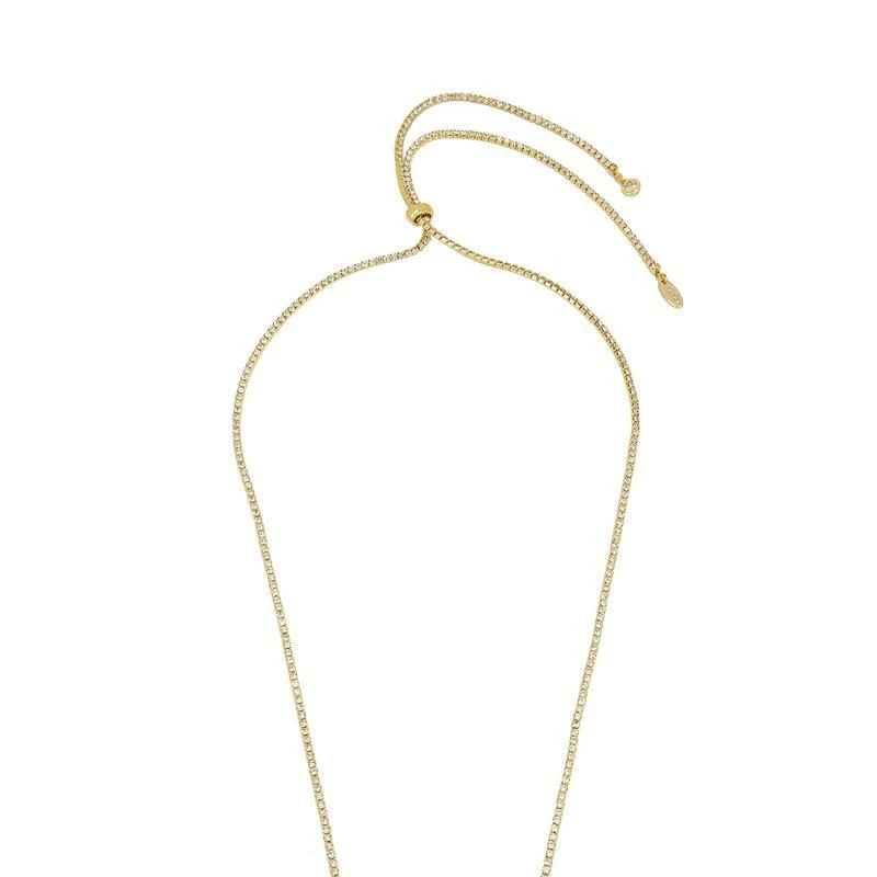 商品Ettika Jewelry|Minimal Crystal 18K Gold Plated Adjustable Necklace ONE SIZE,价格¥453,第2张图片详细描述