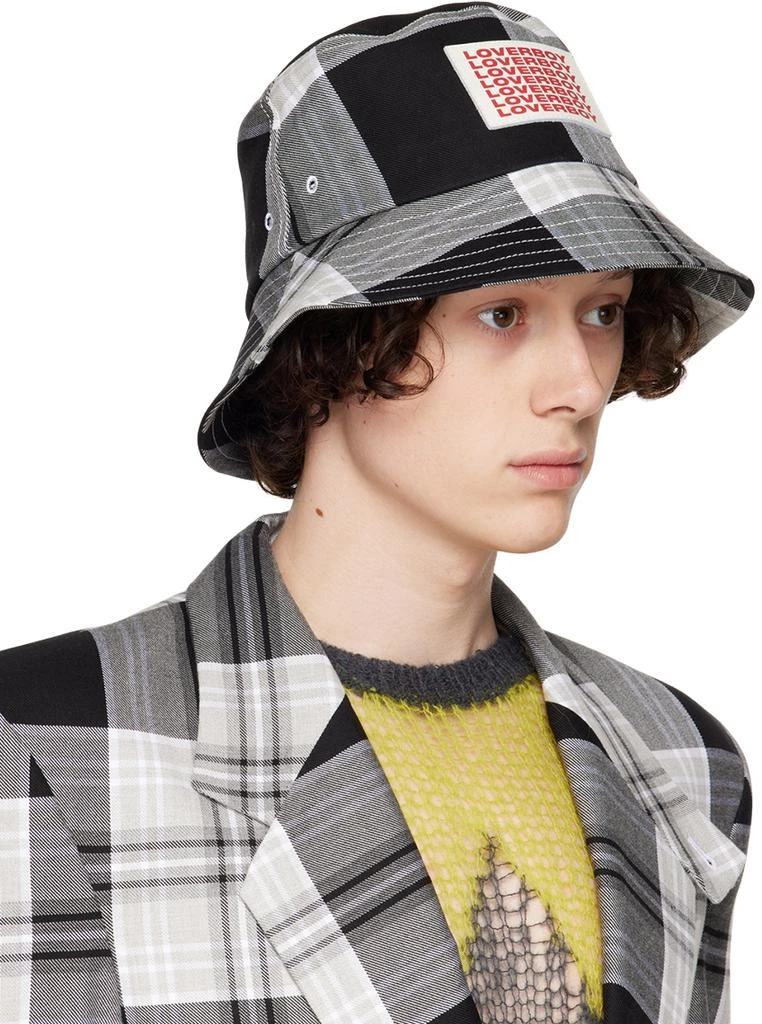 商品Charles Jeffrey Loverboy|Black & White Shadow Tartan Hat,价格¥384,第2张图片详细描述