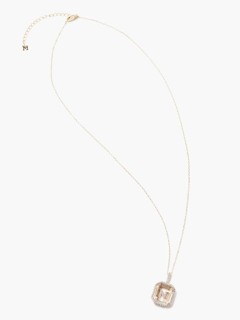 商品MATEO|Initials diamond, quartz & 14kt gold necklace N-Z,价格¥10100,第5张图片详细描述