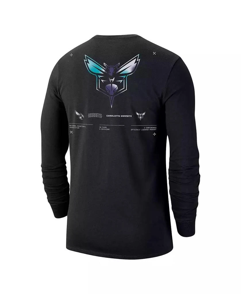 商品Jordan|Men's Black Charlotte Hornets Essential Air Traffic Control Long Sleeve T-shirt,价格¥253,第3张图片详细描述