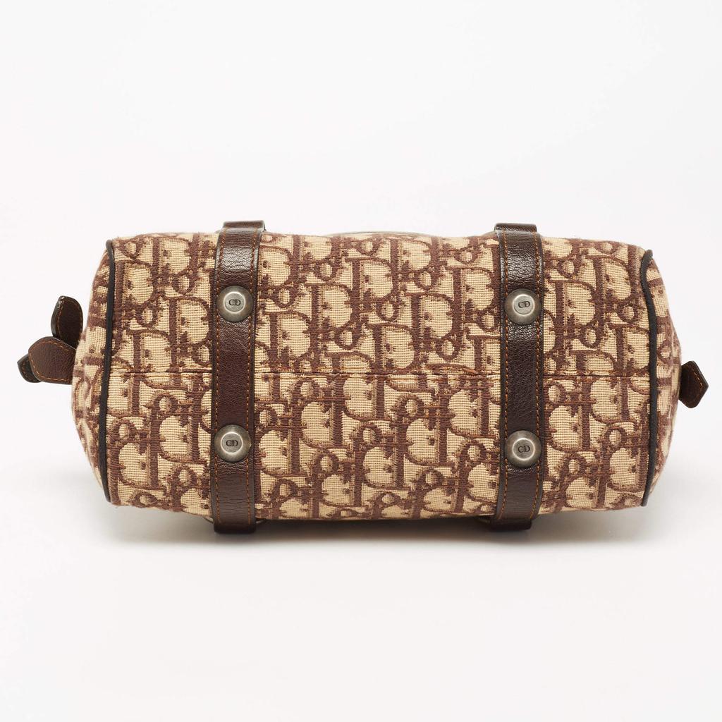 Dior Brown/Beige Oblique Canvas and Leather East/West Boston Bag商品第6张图片规格展示