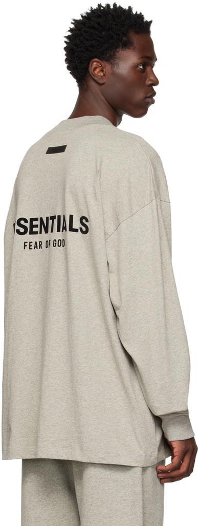 商品Essentials|Gray Flocked Long Sleeve T-Shirt,价格¥389,第5张图片详细描述
