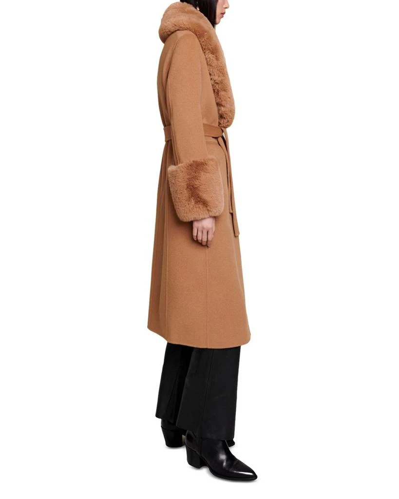 Faux Fur Wool Blend Camel Coat 商品