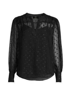 商品Tahari|Textured Mandarin Collar Blouse,价格¥101,第3张图片详细描述