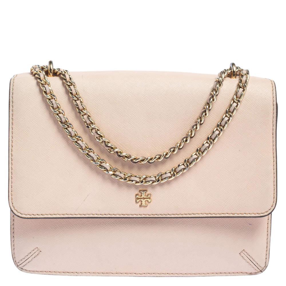 商品[二手商品] Tory Burch|Tory Burch Pink Saffiano Leather Robinson Shoulder Bag,价格¥1235,第1张图片