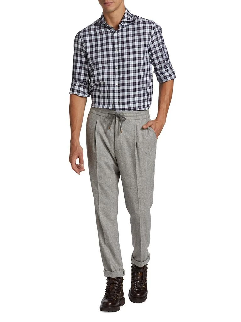 商品Brunello Cucinelli|Herringbone Wool Drawstring Leisure-Fit Pants,价格¥4776,第2张图片详细描述