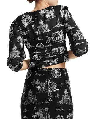 商品Maje|Letilla Printed Cropped Top,价格¥834,第2张图片详细描述