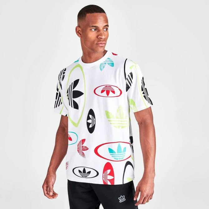 商品Adidas|Men's adidas Originals All-Over Logo Print Short-Sleeve T-Shirt,价格¥113,第1张图片