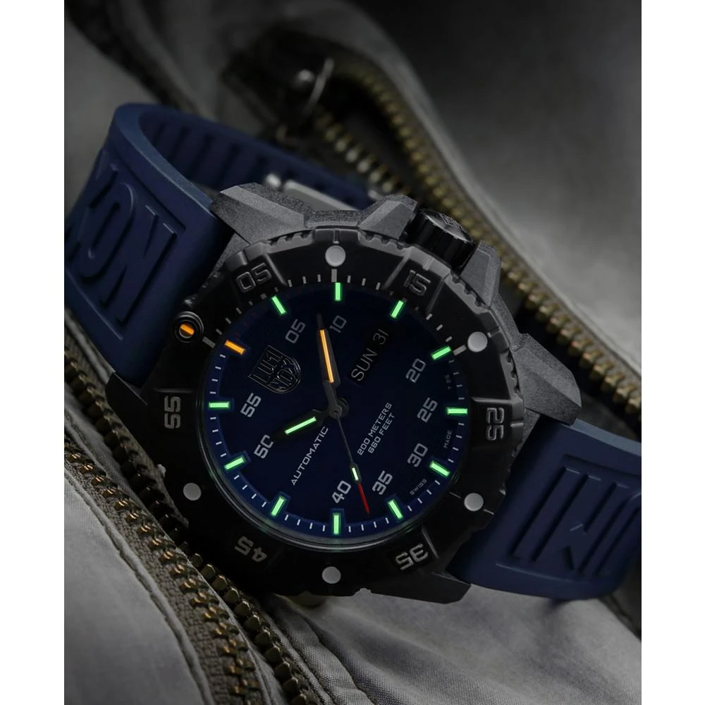 Men's Swiss Automatic Master Carbon Seal Blue Rubber Strap Watch 45mm 商品