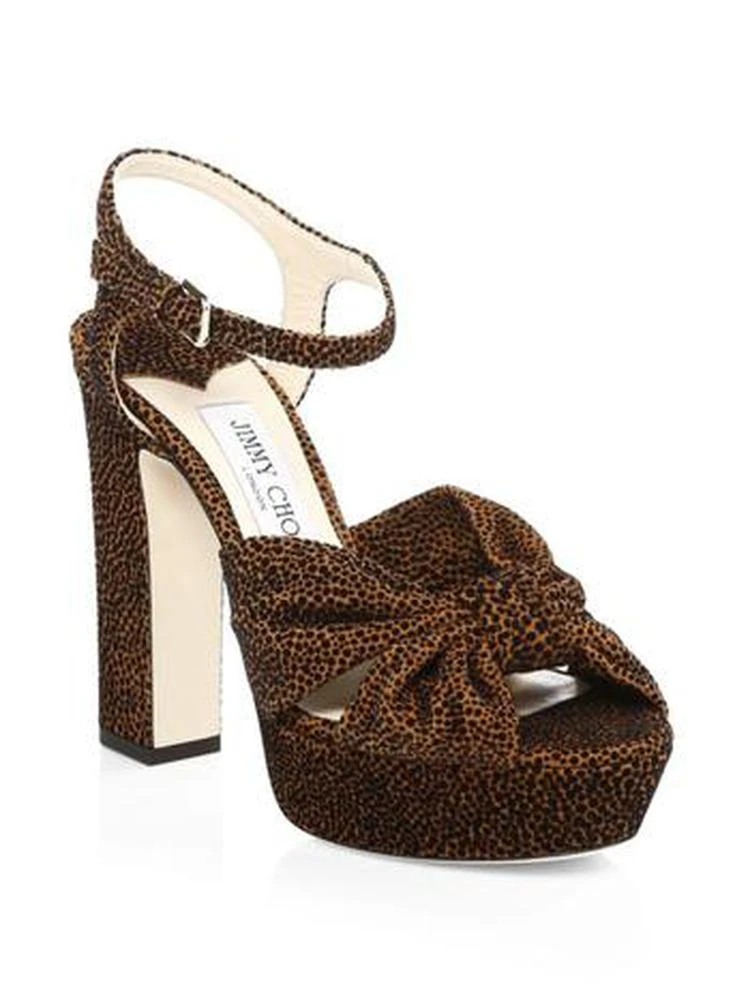 商品Jimmy Choo|Heloise Leopard Print Platform Sandals,价格¥1969,第1张图片