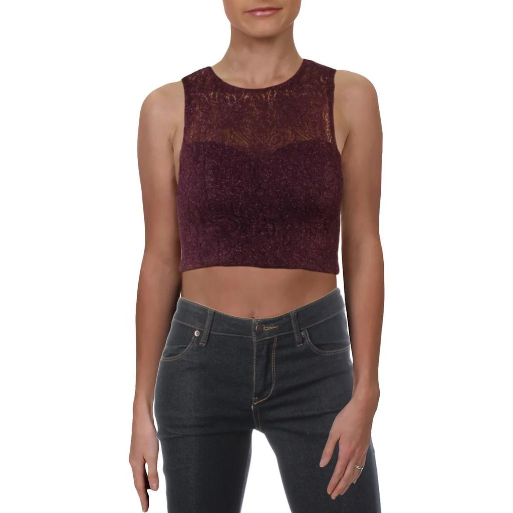 商品Speechless|Speechless Womens Juniors Lace Glitter Crop Top,价格¥92,第1张图片