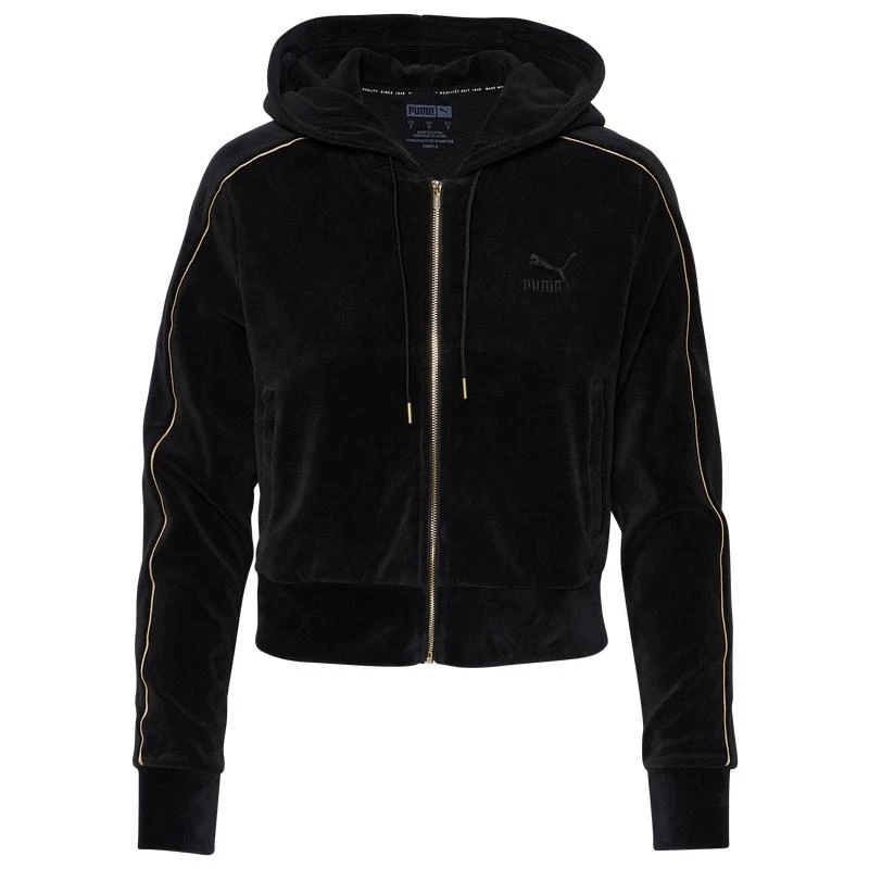 商品Puma|PUMA Velour Iconic T7 Fleece Hoodie - Women's,价格¥263,第1张图片