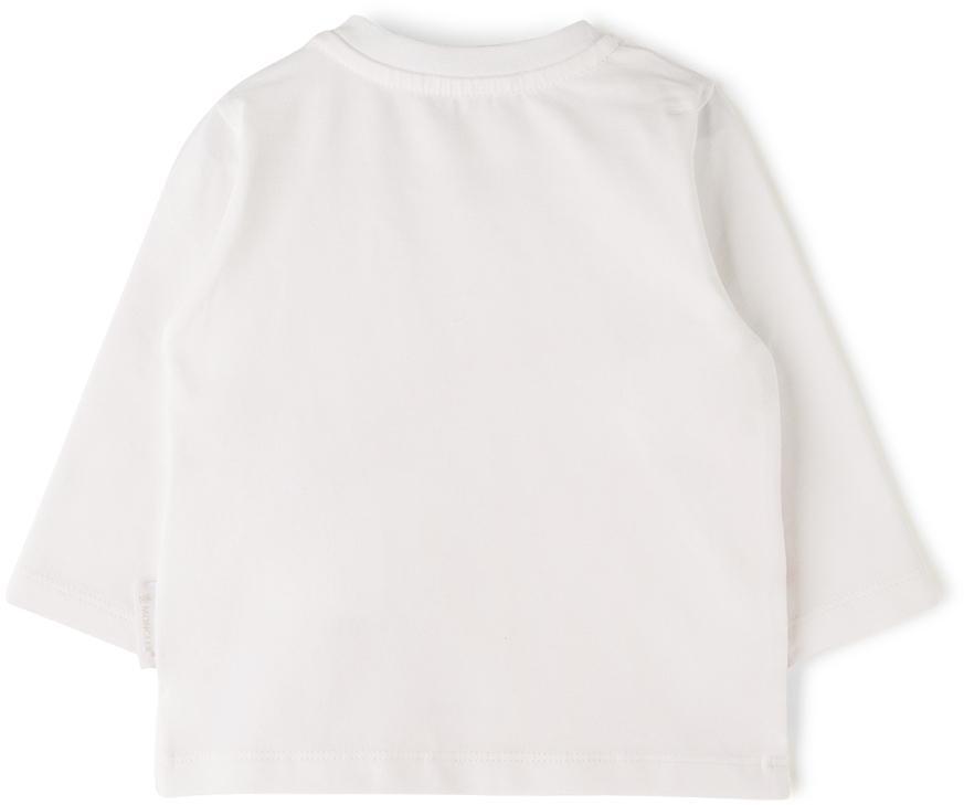 商品Moncler|Baby White & Red Logo Long Sleeve T-Shirt,价格¥1447,第4张图片详细描述