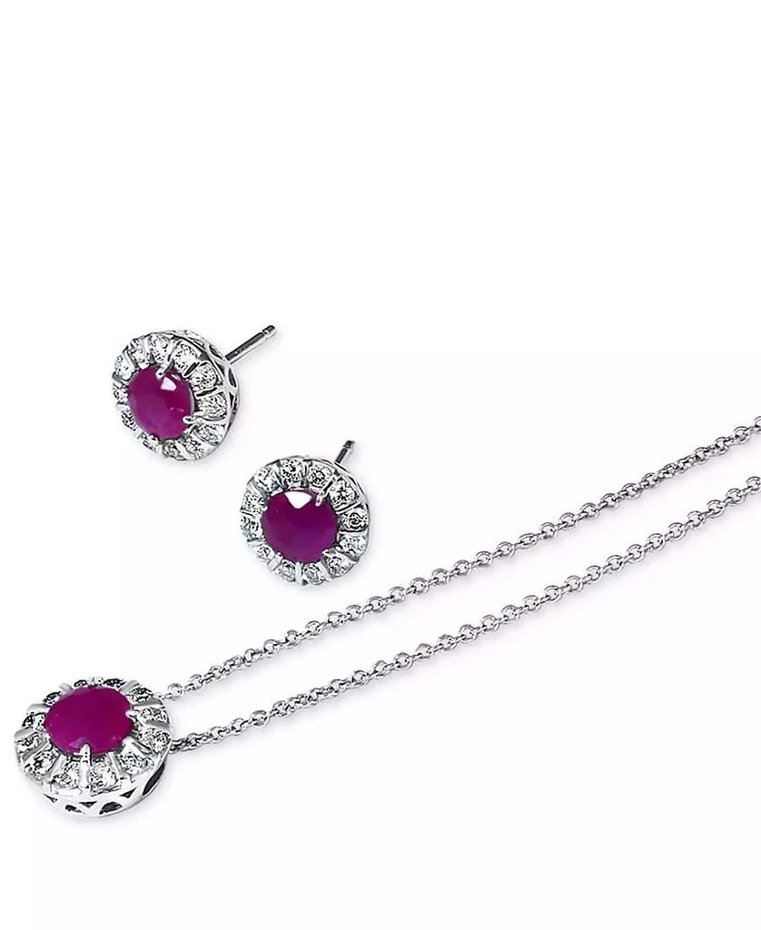商品Effy|EFFY® Tanzanite (9/10 ct. t.w.) & Diamond (1/3 ct. t.w.) Stud Earrings in 14k White or Yellow Gold (Also available in Ruby, Emerald & Sapphire),价格¥8572,第3张图片详细描述