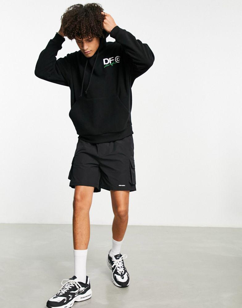 商品ASOS|ASOS Dark Future oversized hoodie in polar fleece with large back print in black,价格¥335,第6张图片详细描述