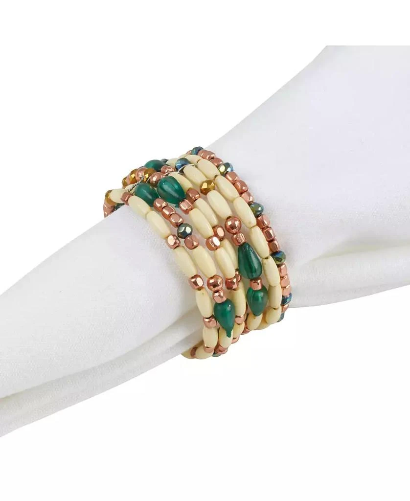 商品Saro Lifestyle|Beaded Design Table Napkin Ring, Set of 4,价格¥97,第4张图片详细描述