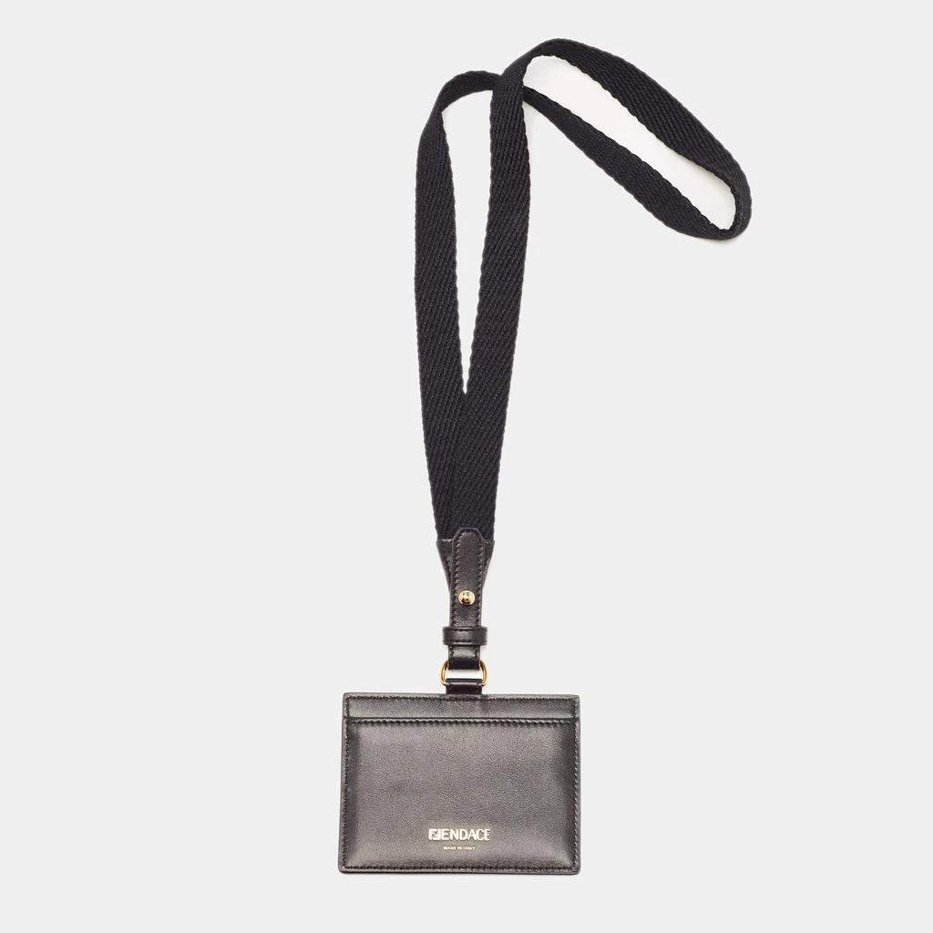 商品Fendi|Fendi x Versace Black/Gold Leather Fendace Lanyard Card Holder,价格¥1960,第2张图片详细描述