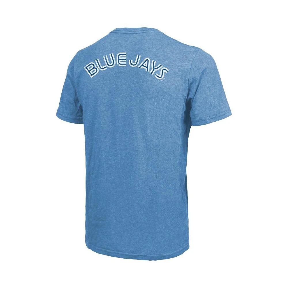 商品Majestic|Men's Threads Light Blue Toronto Blue Jays Throwback Logo Tri-Blend T-shirt,价格¥298,第4张图片详细描述