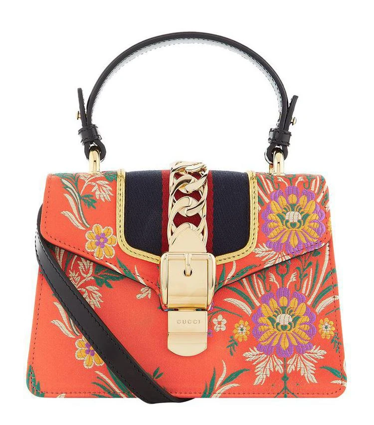 商品Gucci|Mini Sylvie Floral Jacquard Shoulder Bag,价格¥15634,第1张图片