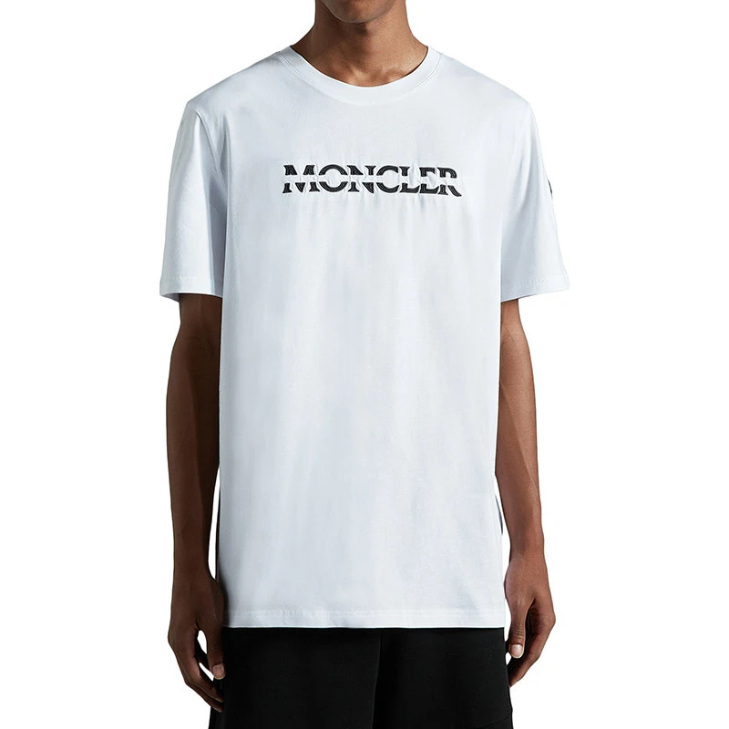 商品Moncler|【预售3-7天】Moncler/蒙克莱 22年秋冬新款 男士光学白色纯棉硅胶标志短袖T恤H20918C00008829H8001,价格¥1992,第6张图片详细描述