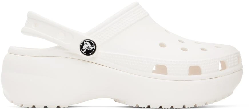 商品Crocs|White Classic Platform Clogs,价格¥179,第1张图片