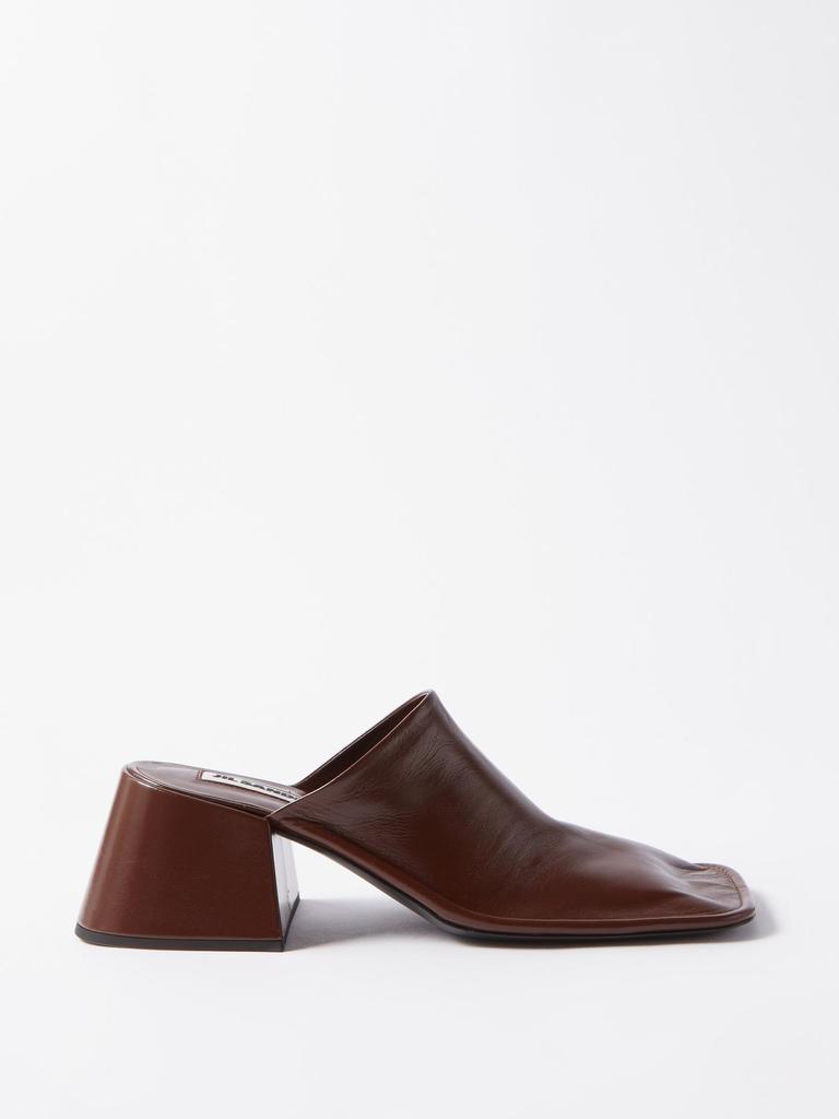 商品Jil Sander|Nikki square-toe leather mules,价格¥4766,第1张图片