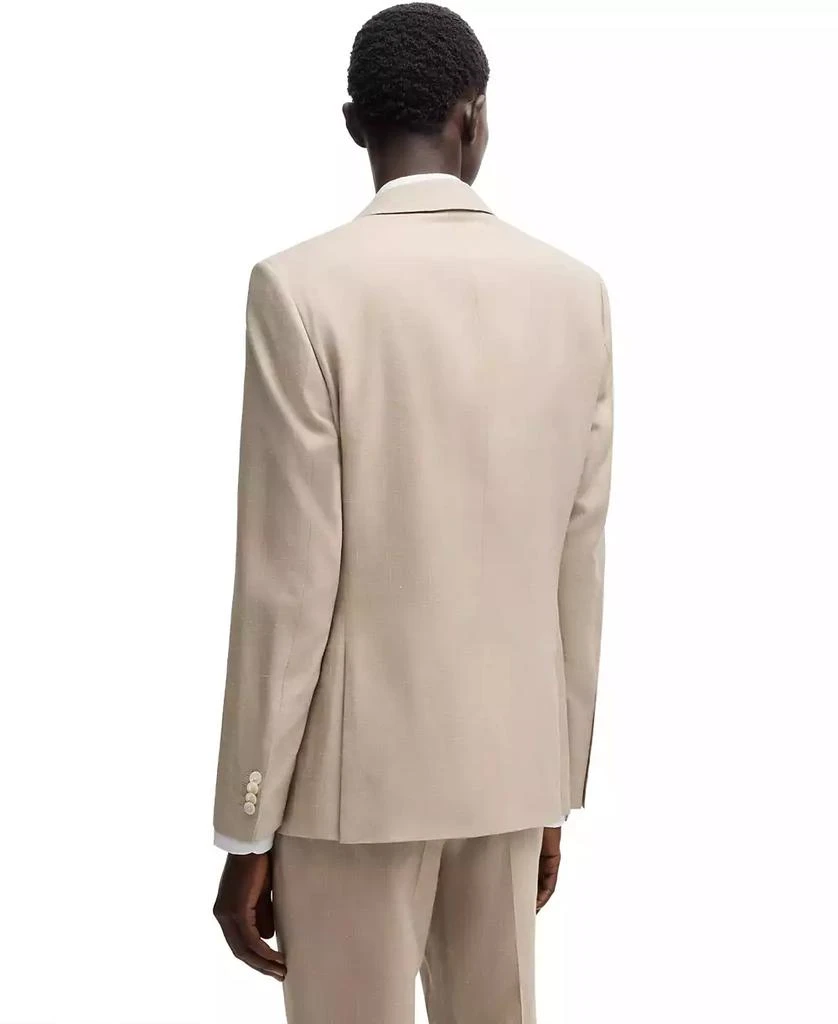 Men's Micro-Patterned Linen Blend Slim-Fit Suit 商品