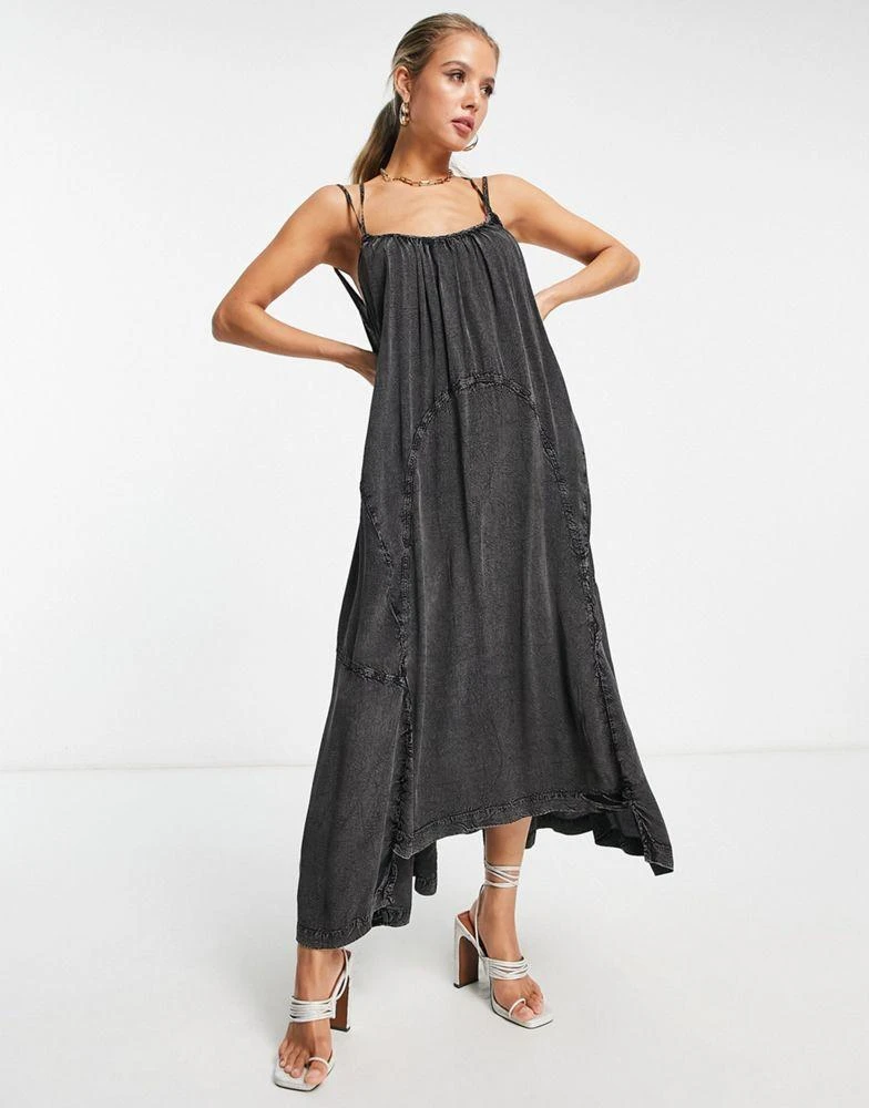 商品ALL SAINTS|Allsaints x ASOS exclusive parachute midi dress in washed black,价格¥746,第1张图片