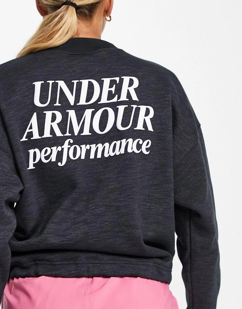 商品Under Armour|Under Armour Essential script back print sweatshirt in black,价格¥432,第4张图片详细描述